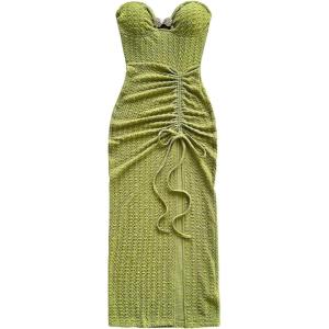 image:imageGORGLITTER Womens Strapless Backless Bodycon Maxi Tube Top Dress Bow Summer Graduation Wedding Guest Cocktail SundressGreen