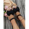 image:imageGORGLITTER Womens Bow Braided Flat Sandals Open Toe Ankle Strap Lightweight Vacation Beach Slide SandalsBlack