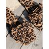 image:imageGORGLITTER Womens Bow Cute Sandals Trendy 2026 Graphic Print Dressy Open Square Toe Summer Slide Flat SandalsBrown Leopard
