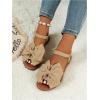 image:imageGORGLITTER Womens Bow Flat Sandals Dressy Formal Cute Strappy Ankle Strap Open Toe Summer Beach Sandals 2026Coffee Brown