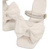 image:imageGORGLITTER Womens Bow Flat Sandals Dressy Rhinestone Slides Comfort Sandals Cute Slip On ShoesWhite