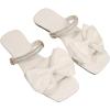 image:imageGORGLITTER Womens Bow Flat Sandals Dressy Rhinestone Slides Comfort Sandals Cute Slip On ShoesWhite