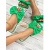 image:imageGORGLITTER Womens Bow Flat Sandals Dressy Square Open Toe Wedding Dress Summer 2026 Comfortable Slip On Slide SandalsGreen