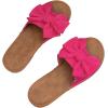 image:imageGORGLITTER Womens Bow Flat Sandals Dressy Square Open Toe Wedding Dress Summer 2026 Comfortable Slip On Slide SandalsHot Pink