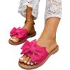 image:imageGORGLITTER Womens Bow Flat Sandals Dressy Square Open Toe Wedding Dress Summer 2026 Comfortable Slip On Slide SandalsHot Pink