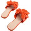 image:imageGORGLITTER Womens Bow Flat Sandals Dressy Square Open Toe Wedding Dress Summer 2026 Comfortable Slip On Slide SandalsOrange
