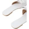 image:imageGORGLITTER Womens Bow Flat Sandals Dressy Square Open Toe Wedding Dress Summer 2026 Comfortable Slip On Slide SandalsSolid White