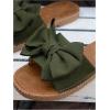 image:imageGORGLITTER Womens Bow Knot Flat Sandals Open Toe Slip On Slide Slipper Single Band FlatsArmy Green