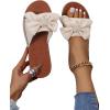 image:imageGORGLITTER Womens Bow Knot Flat Sandals Open Toe Slip On Slide Slipper Single Band FlatsBeige