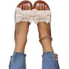 image:imageGORGLITTER Womens Bow Knot Flat Sandals Open Toe Slip On Slide Slipper Single Band FlatsBeige