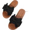 image:imageGORGLITTER Womens Bow Knot Flat Sandals Open Toe Slip On Slide Slipper Single Band FlatsBlack