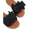 image:imageGORGLITTER Womens Bow Knot Flat Sandals Open Toe Slip On Slide Slipper Single Band FlatsBlack