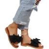 image:imageGORGLITTER Womens Bow Knot Flat Sandals Open Toe Slip On Slide Slipper Single Band FlatsBlack