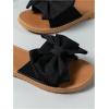 image:imageGORGLITTER Womens Bow Knot Flat Sandals Open Toe Slip On Slide Slipper Single Band FlatsBlack Bow