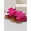 image:imageGORGLITTER Womens Bow Knot Flat Sandals Open Toe Slip On Slide Slipper Single Band FlatsHot Pink