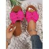 image:imageGORGLITTER Womens Bow Knot Flat Sandals Open Toe Slip On Slide Slipper Single Band FlatsHot Pink