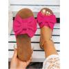 image:imageGORGLITTER Womens Bow Knot Flat Sandals Open Toe Slip On Slide Slipper Single Band FlatsHot Pink Bow