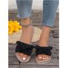 image:imageGORGLITTER Womens Bow Knot Flat Sandals Open Toe Slip On Slide Slipper Single Band FlatsLight Black