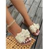 image:imageGORGLITTER Womens Bow Sandals Dressy Summer Open Toe Slip On Slides Vacation Beach Flat SandalsBeige