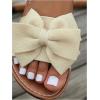 image:imageGORGLITTER Womens Bow Sandals Dressy Summer Open Toe Slip On Slides Vacation Beach Flat SandalsBeige