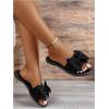 image:imageGORGLITTER Womens Bow Sandals Dressy Summer Open Toe Slip On Slides Vacation Beach Flat SandalsBlack