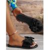 image:imageGORGLITTER Womens Bow Sandals Dressy Summer Open Toe Slip On Slides Vacation Beach Flat SandalsBlack