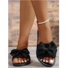 image:imageGORGLITTER Womens Bow Sandals Dressy Summer Open Toe Slip On Slides Vacation Beach Flat SandalsBlack