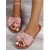 image:imageGORGLITTER Womens Bow Sandals Dressy Summer Open Toe Slip On Slides Vacation Beach Flat SandalsPink