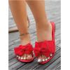 image:imageGORGLITTER Womens Bow Sandals Dressy Summer Open Toe Slip On Slides Vacation Beach Flat SandalsRed