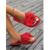 image:imageGORGLITTER Womens Bow Sandals Dressy Summer Open Toe Slip On Slides Vacation Beach Flat SandalsRed