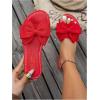 image:imageGORGLITTER Womens Bow Sandals Dressy Summer Open Toe Slip On Slides Vacation Beach Flat SandalsRed