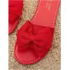 image:imageGORGLITTER Womens Bow Sandals Dressy Summer Open Toe Slip On Slides Vacation Beach Flat SandalsRed
