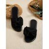image:imageGORGLITTER Womens Bow Sandals Dressy Wedding Open Toe Slip On Slide Sandals Summer Vacation Cute Comfortable ShoesBlack