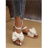 image:imageGORGLITTER Womens Bow Summer Dress Sandals 2026 Slingback Flats Dressy Vacation Slip On Slides ShoesBeige