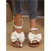 image:imageGORGLITTER Womens Bow Summer Dress Sandals 2026 Slingback Flats Dressy Vacation Slip On Slides ShoesBeige