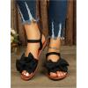 image:imageGORGLITTER Womens Bow Summer Dress Sandals 2026 Slingback Flats Dressy Vacation Slip On Slides ShoesBlack
