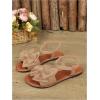 image:imageGORGLITTER Womens Bow Summer Dress Sandals 2026 Slingback Flats Dressy Vacation Slip On Slides ShoesBrown Bow