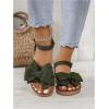 image:imageGORGLITTER Womens Bow Summer Dress Sandals 2026 Slingback Flats Dressy Vacation Slip On Slides ShoesDark Green Bow