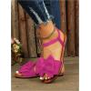 image:imageGORGLITTER Womens Bow Summer Dress Sandals 2026 Slingback Flats Dressy Vacation Slip On Slides ShoesHot Pink Bow