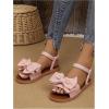 image:imageGORGLITTER Womens Bow Summer Dress Sandals 2026 Slingback Flats Dressy Vacation Slip On Slides ShoesPink Bow