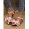 image:imageGORGLITTER Womens Bow Summer Dress Sandals 2026 Slingback Flats Dressy Vacation Slip On Slides ShoesPink Bow