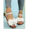 image:imageGORGLITTER Womens Bow Summer Dress Sandals 2026 Slingback Flats Dressy Vacation Slip On Slides ShoesWhite