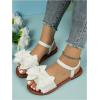 image:imageGORGLITTER Womens Bow Summer Dress Sandals 2026 Slingback Flats Dressy Vacation Slip On Slides ShoesWhite