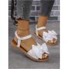 image:imageGORGLITTER Womens Bow Summer Dress Sandals 2026 Slingback Flats Dressy Vacation Slip On Slides ShoesWhite Bow