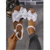 image:imageGORGLITTER Womens Bow Summer Dress Sandals 2026 Slingback Flats Dressy Vacation Slip On Slides ShoesWhite Bow