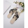 image:imageGORGLITTER Womens Butterfly Metallic Sandals Dressy Sparkly Rhinestone Strappy Toe Ring Slide Flats SandalBlack Flower