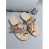 image:imageGORGLITTER Womens Butterfly Metallic Sandals Dressy Sparkly Rhinestone Strappy Toe Ring Slide Flats SandalGold Flower