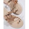 image:imageGORGLITTER Womens Butterfly Metallic Sandals Dressy Sparkly Rhinestone Strappy Toe Ring Slide Flats SandalGold Glitter