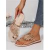 image:imageGORGLITTER Womens Butterfly Metallic Sandals Dressy Sparkly Rhinestone Strappy Toe Ring Slide Flats SandalGold Glitter