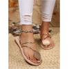 image:imageGORGLITTER Womens Butterfly Metallic Sandals Dressy Sparkly Rhinestone Strappy Toe Ring Slide Flats SandalGold Metal
